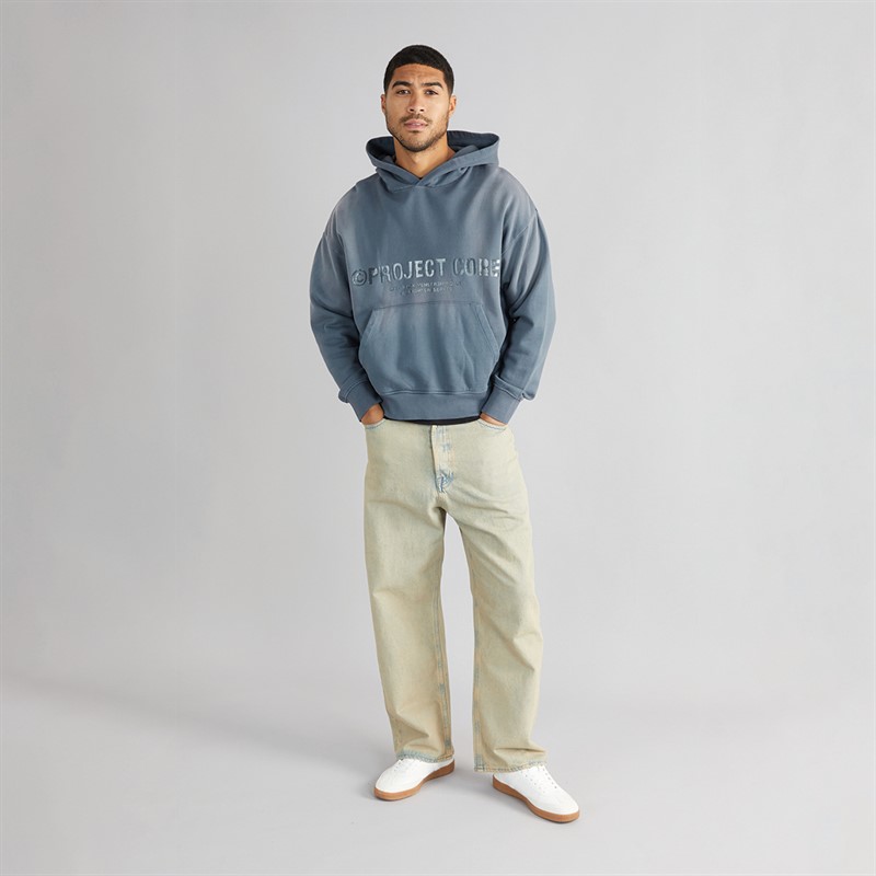 JACK & JONES Mens Reflex Washed Hoodie Orion Blue