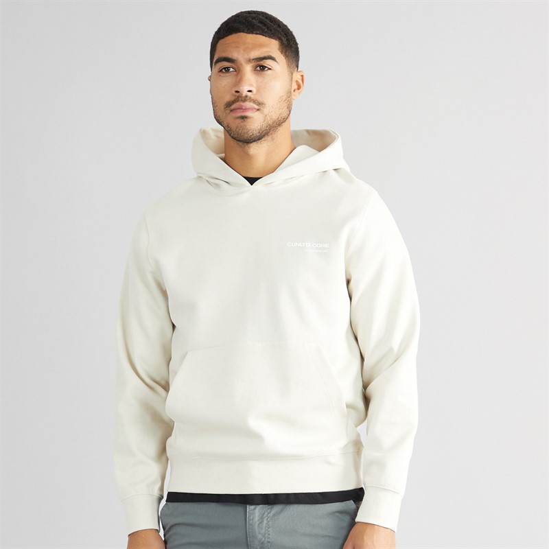 JACK & JONES Mens Aero Print Hoodie Moonbeam
