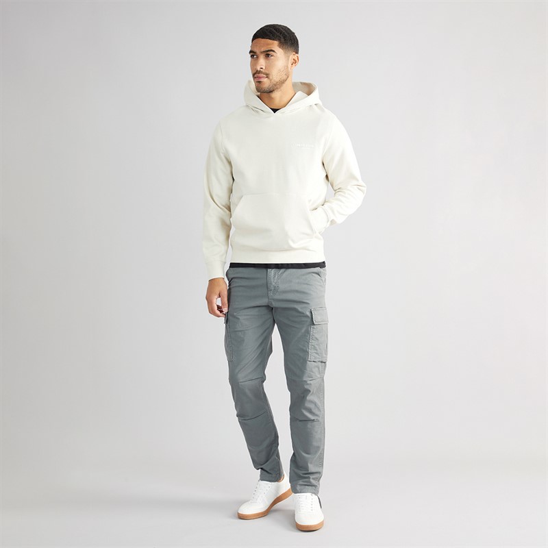 JACK & JONES Mens Aero Print Hoodie Moonbeam