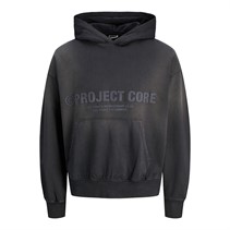 JACK AND JONES Mens Reflex Washed Hoodie Black