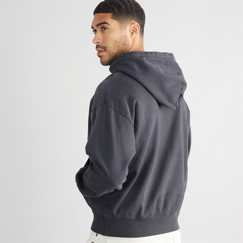 JACK & JONES Mens Reflex Washed Hoodie Black