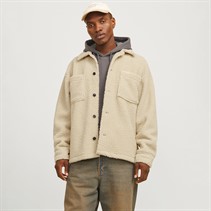 JACK AND JONES Mens Newton Teddy Overshirt Moonbeam