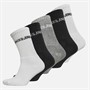 JACK & JONES Mens Regen Five Pack Crew Socks Light Grey Melange/White/White/Black/Black