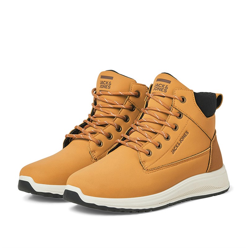 JACK & JONES Herren Alaska PU Nubuk Stiefel Honig