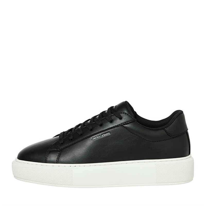 JACK & JONES Mens Grand PU Cupsole Trainers Anthracite - Size 11