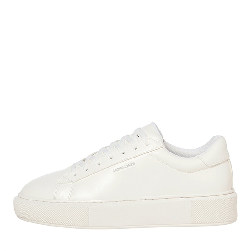 JACK & JONES Mens Grand PU Cupsole Trainers White - Size 9