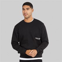 JACK & JONES Heren Vesterbro Side Sweatshirt Zwart/Wit