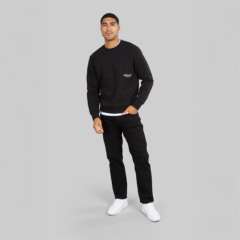 JACK & JONES Herren Vesterbro Side Sweatshirt Schwarz/Weiß