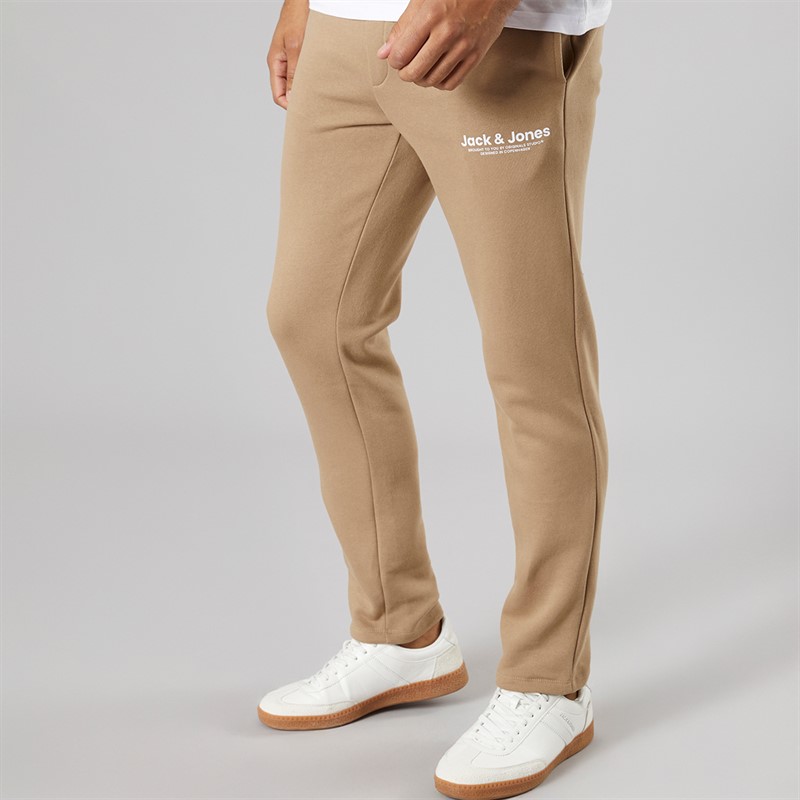 JACK & JONES Mens Vesterbro Open Hem Joggers Silver Mink/White - Size XL