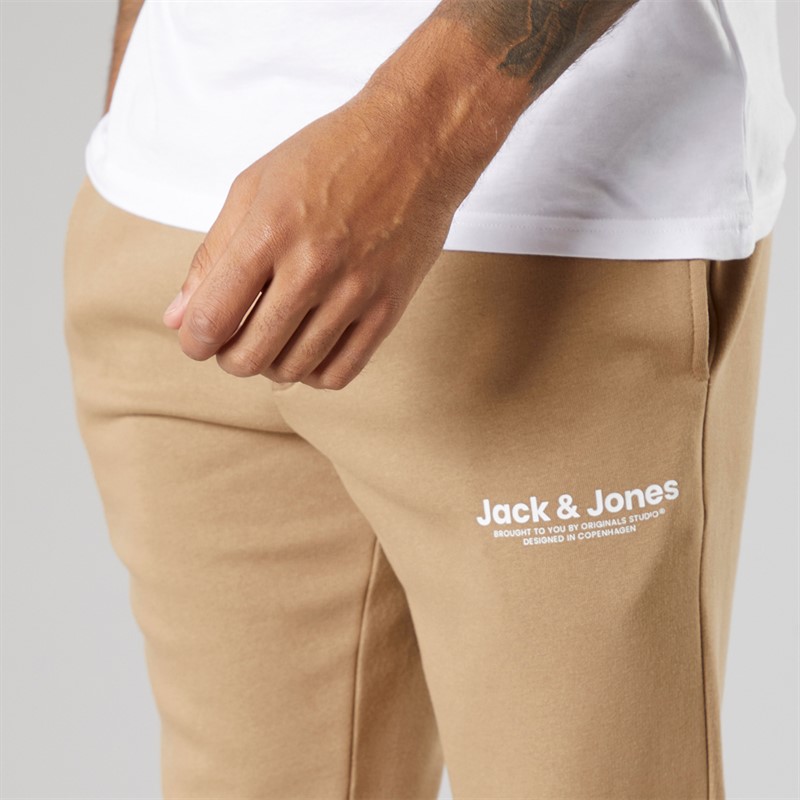 JACK & JONES Herren Vesterbro Jogginghose mit offenem Saum Silver Mink/Weiß