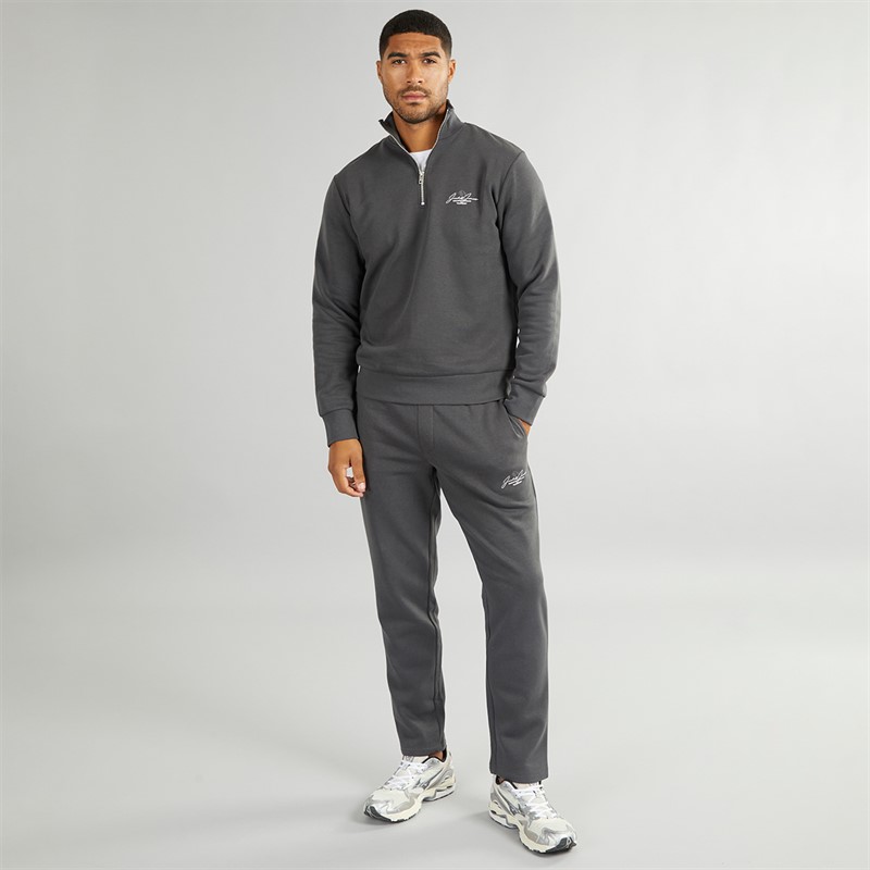 JACK & JONES Herren Berg Offener Saum 1 / 4 Trainingsanzug Asphalt