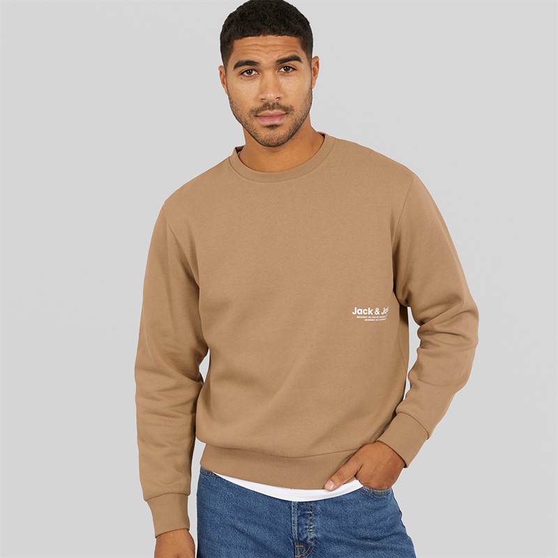 JACK & JONES Herren Vesterbro Seiten Sweatshirt Silber Nerz/Weiß