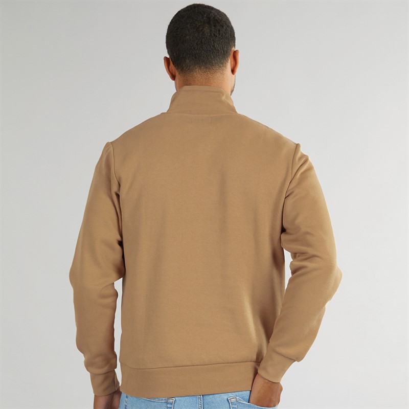 JACK & JONES Herren Vesterbro 1 / 4 Zip Sweatshirt Silber Nerz / Weiß