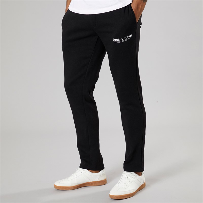 JACK & JONES Mens Vesterbro Open Hem Joggers Black/White - Size L