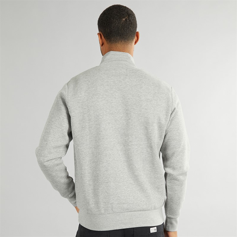 JACK & JONES Herren Vesterbro 1/4 Zip Sweatshirt Hell Grau Meliert/Schwarz