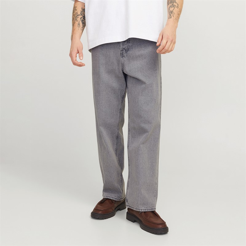 JACK & JONES Mens Alex SQ 053 Baggy Fit Jeans Grey Wash - Size 38/32