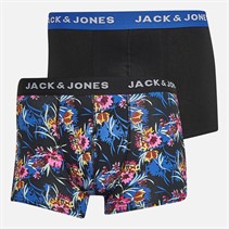 JACK & JONES Mens Botanic Two Pack Trunks Black