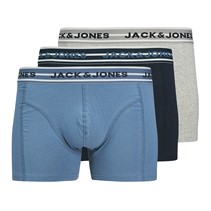 JACK & JONES Herre Peter Ensfarvet Tre Pak Underbukser Navy Blazer / Coronet Blå / Lysegrå Melange