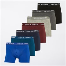 JACK & JONES Mens Matheo Solid Seven Pack Trunks Black/Navy Blazer/Dark Grey Melange/Surf The Web/Light Grey Melange/Poseidon/Port Royale