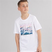 JACK & JONES Boys Colton Print T-Shirt White