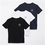 JACK & JONES Boys Swift Three Pack T-Shirts Navy Blazer/Black/White