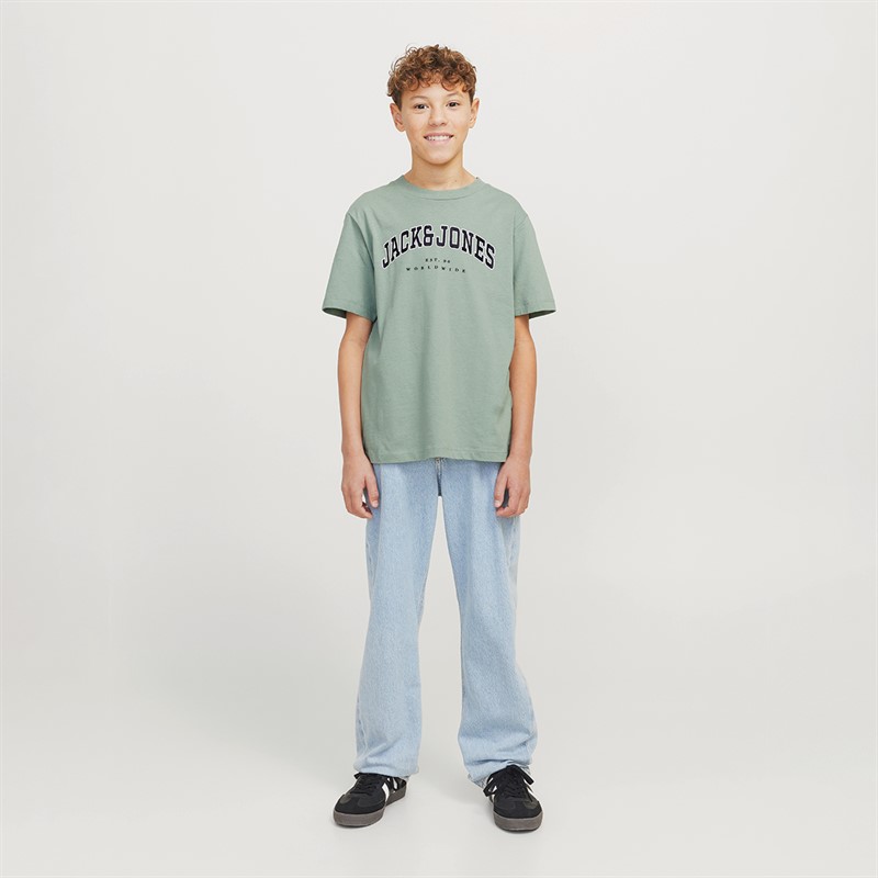 JACK & JONES Boys Caleb Varsity T-Shirt Iceburg Green