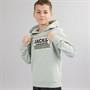 JACK & JONES Boys Logan Print Hoodie Aqua Gray