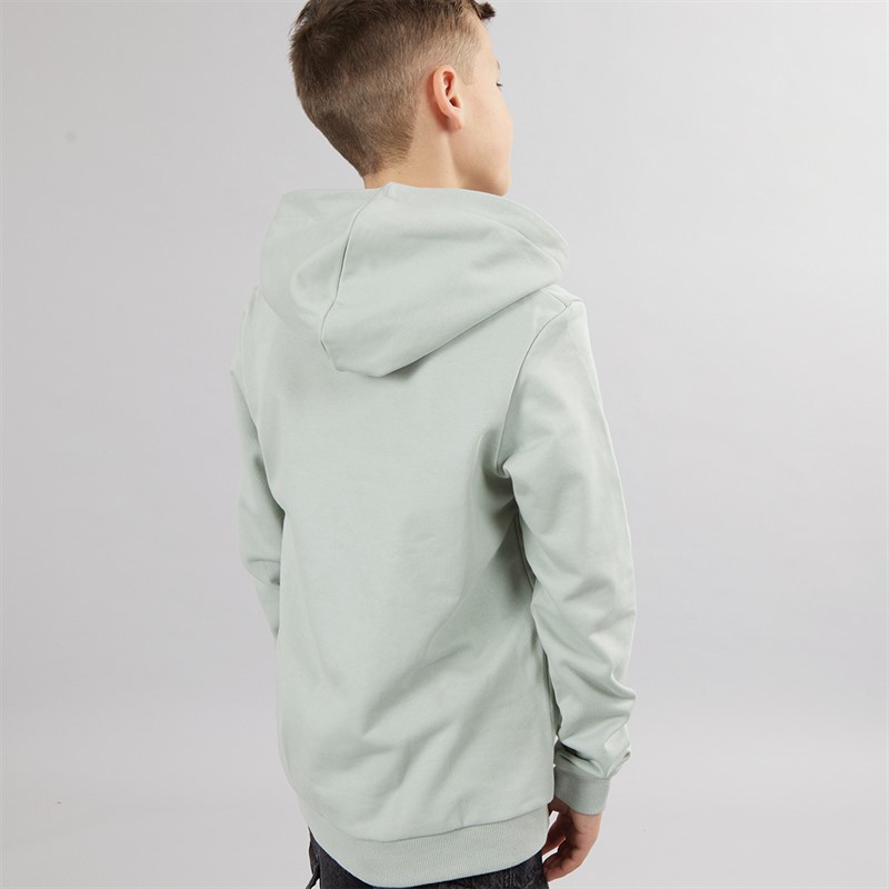 JACK & JONES Boys Logan Print Hoodie Aqua Gray