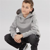 JACK & JONES Boys Star Hoodie Ultimate Grey/White