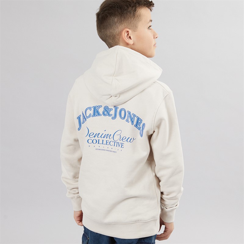 JACK & JONES Boys Brandes Backp Relaxed Hoodie Moonbeam