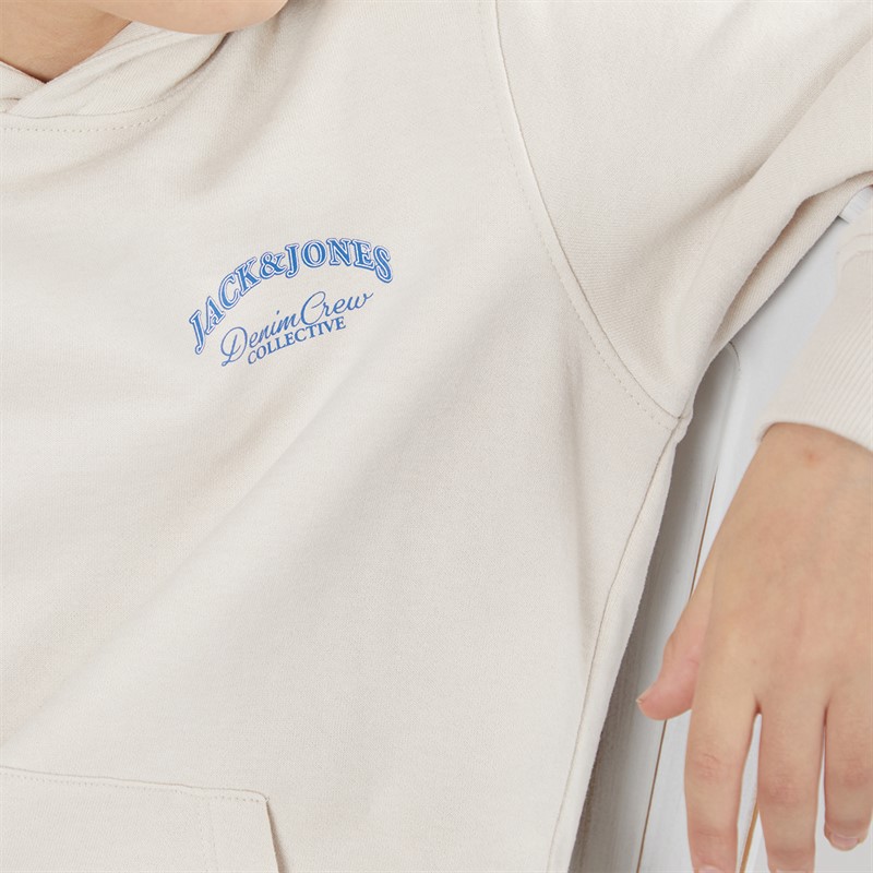 JACK & JONES Boys Brandes Backp Relaxed Hoodie Moonbeam