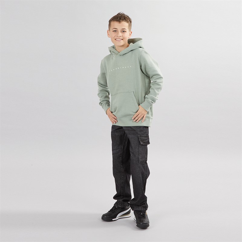 JACK & JONES Boys Star Hoodie Iceberg Green