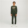 JACK & JONES Boys Logo Sweatshirt And Joggers Tracksuit Kombu Greenprint/White/Marmelade