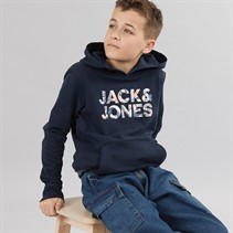 JACK & JONES Boys Bryan Corp Logo Hoodie Sky Captain