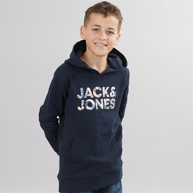 JACK & JONES Boys Bryan Corp Logo Hoodie Sky Captain