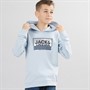 JACK & JONES Boys Logan Print Hoodie Subdued Blue