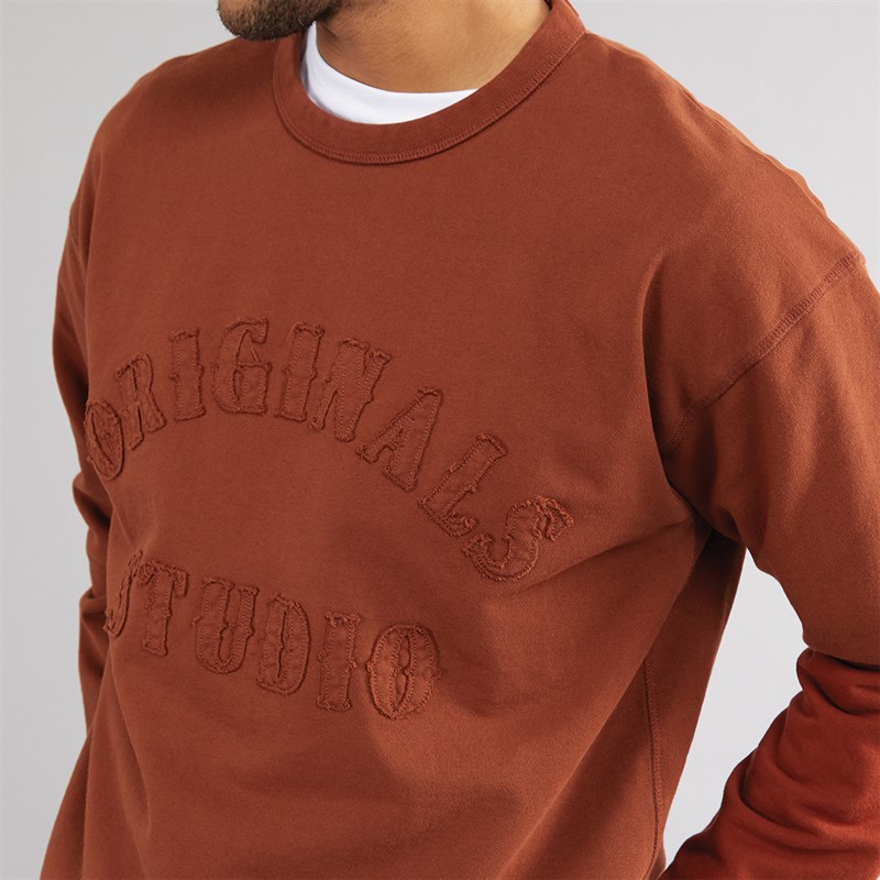JACK & JONES Mens Austin Sweatshirt Brandy Brown
