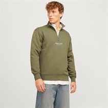 JACK & JONES Mens Vesterbro 1/4 Sweatshirt Kalamata