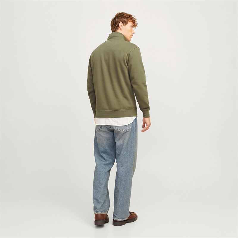JACK & JONES Mens Vesterbro 1/4 Sweatshirt Kalamata