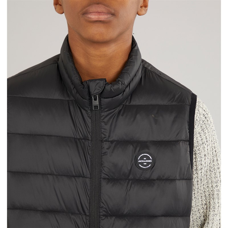 JACK & JONES Boys Wilson Puffer Gilet Black