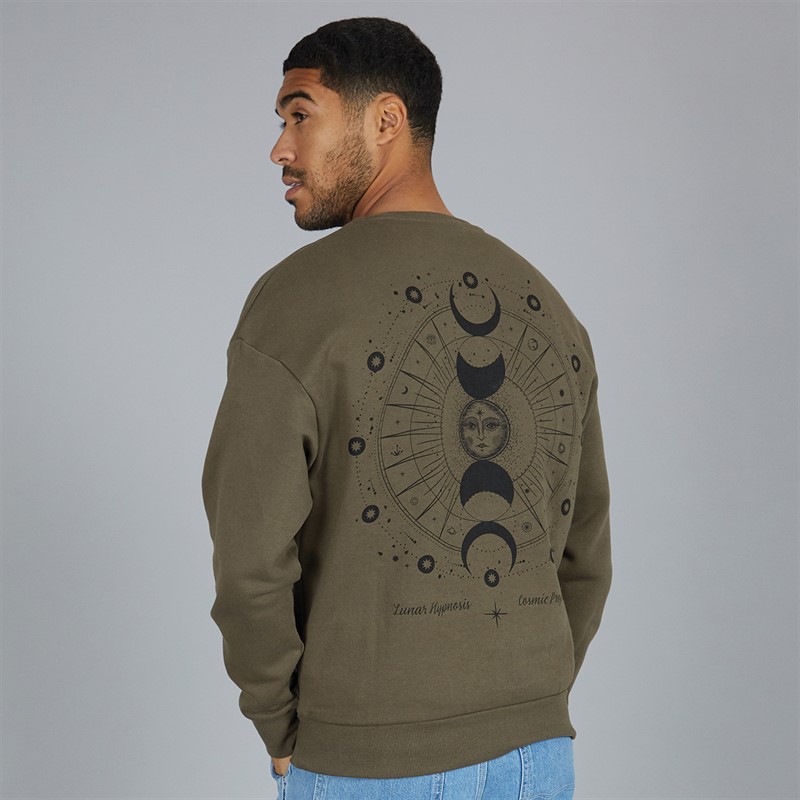 JACK & JONES Mens Mystic Crew Neck Sweatshirt Canteen - Size XL
