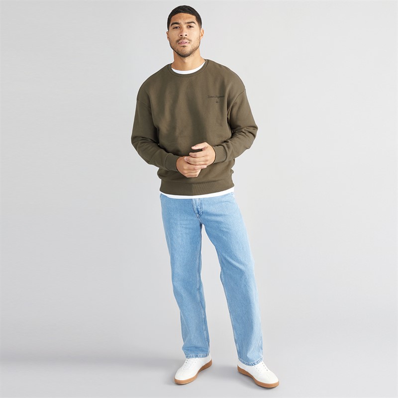 JACK & JONES Mens Mystic Crew Neck Sweatshirt Canteen