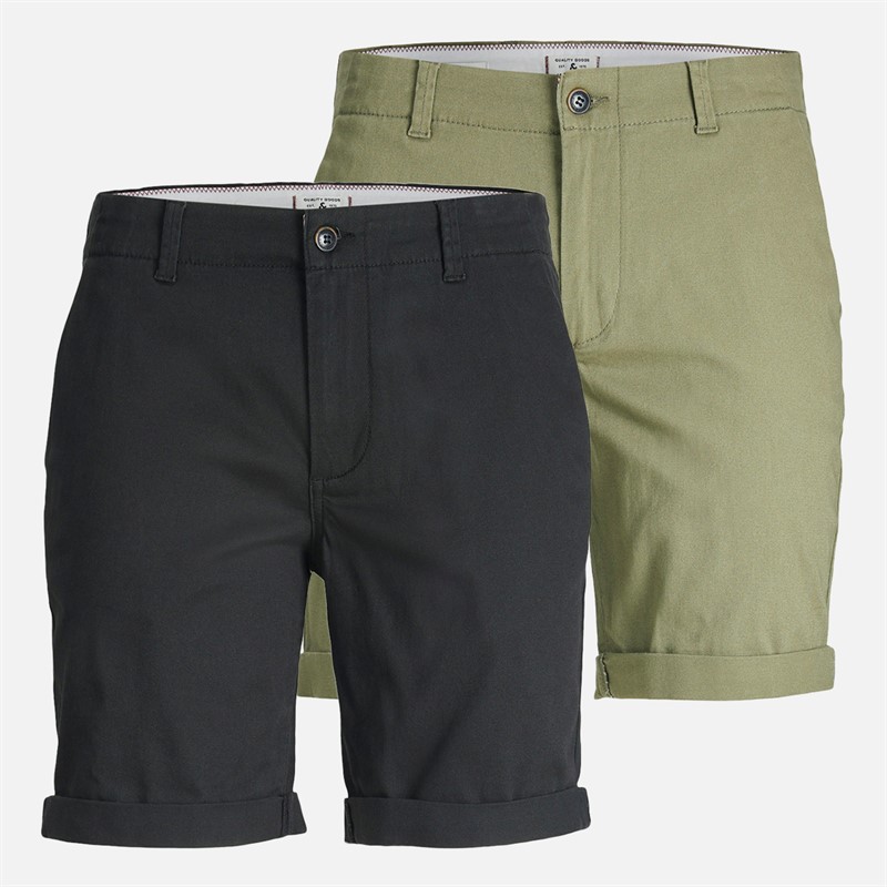 JACK & JONES Herre JJ Dave To Pak Chino Shorts Sort / Dyb Lav Grøn