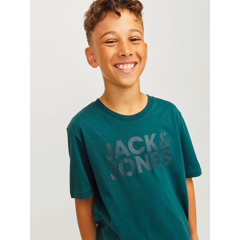 JACK & JONES Boys Corp Logo T-Shirt Deep Teal