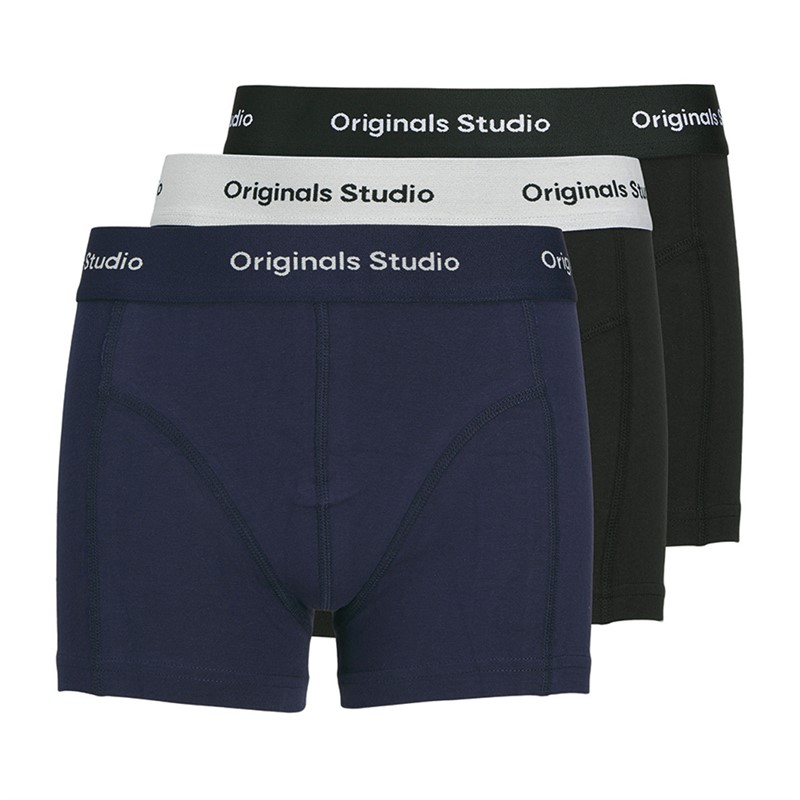 JACK & JONES Boys Vesterbro Three Pack Trunks Ocean Cavern/Black/BIack