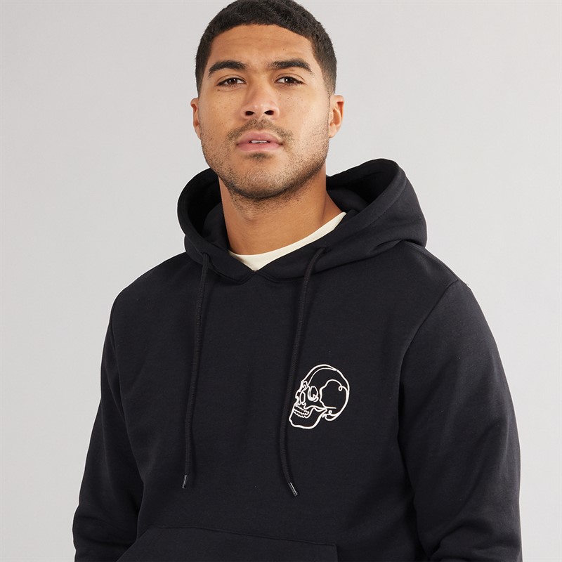 JACK & JONES Mens Jorbradley Frank Hoodie Black