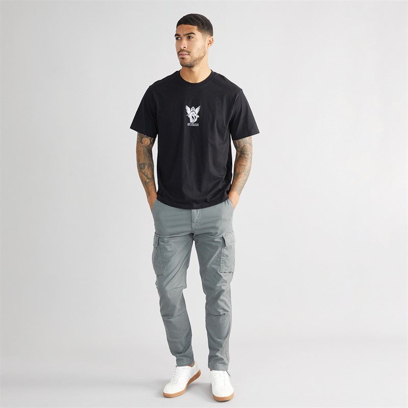 JACK & JONES Mens Jorbradley Grif T-Shirt Black