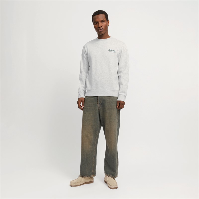 JACK & JONES Mens Jorbradley Cleveland Sweatshirt White Melange