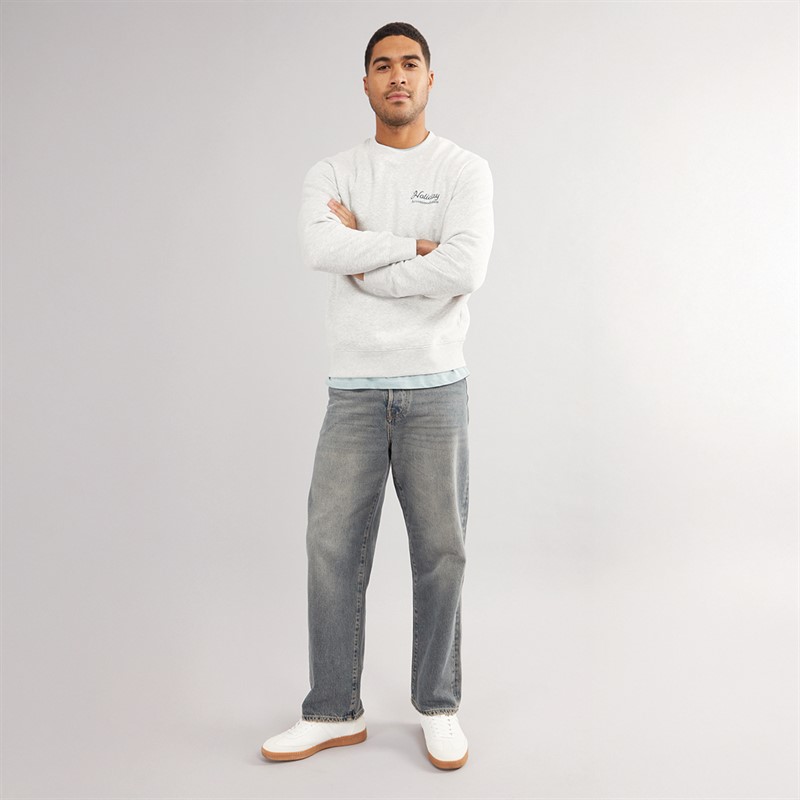 JACK & JONES Mens Jorbradley Cleveland Sweatshirt White Melange