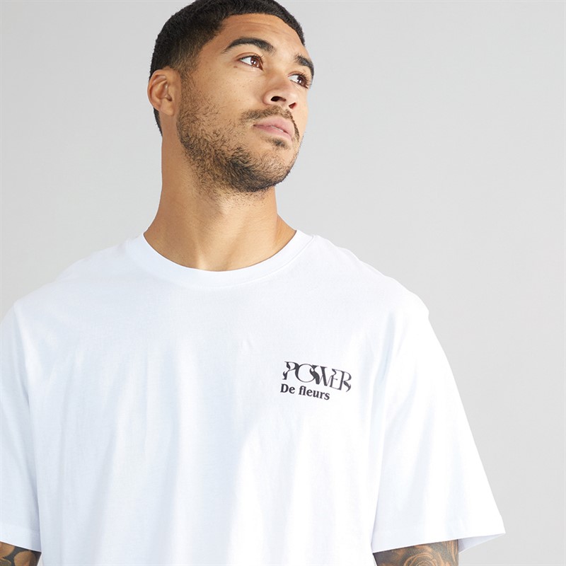 JACK & JONES Mens Jorbradley Fleur T-Shirt Bright White